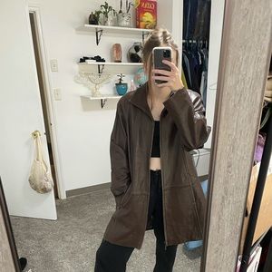 Brown leather jacket